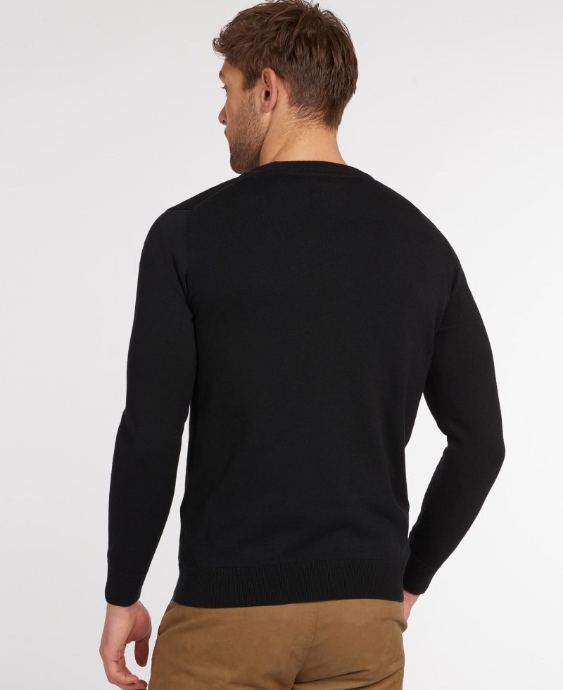 Barbour Pima Cotton Crew Neck Sweater Cabernet | FZP912874