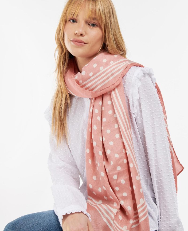 Barbour Polka Dot Wrap Coral | HRI469208