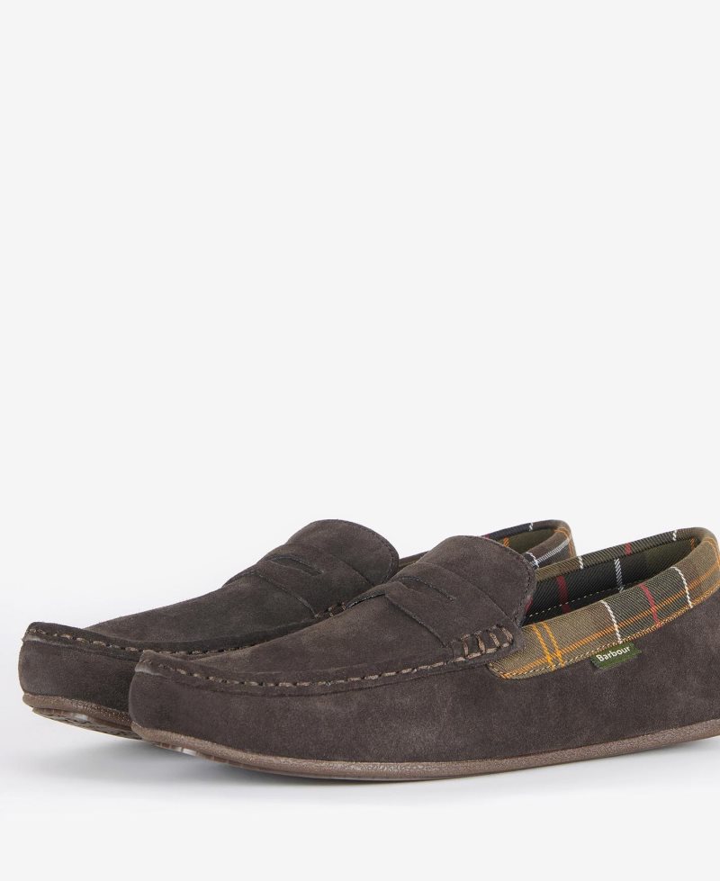 Barbour Porterfield Slippers Brown | HIO527198