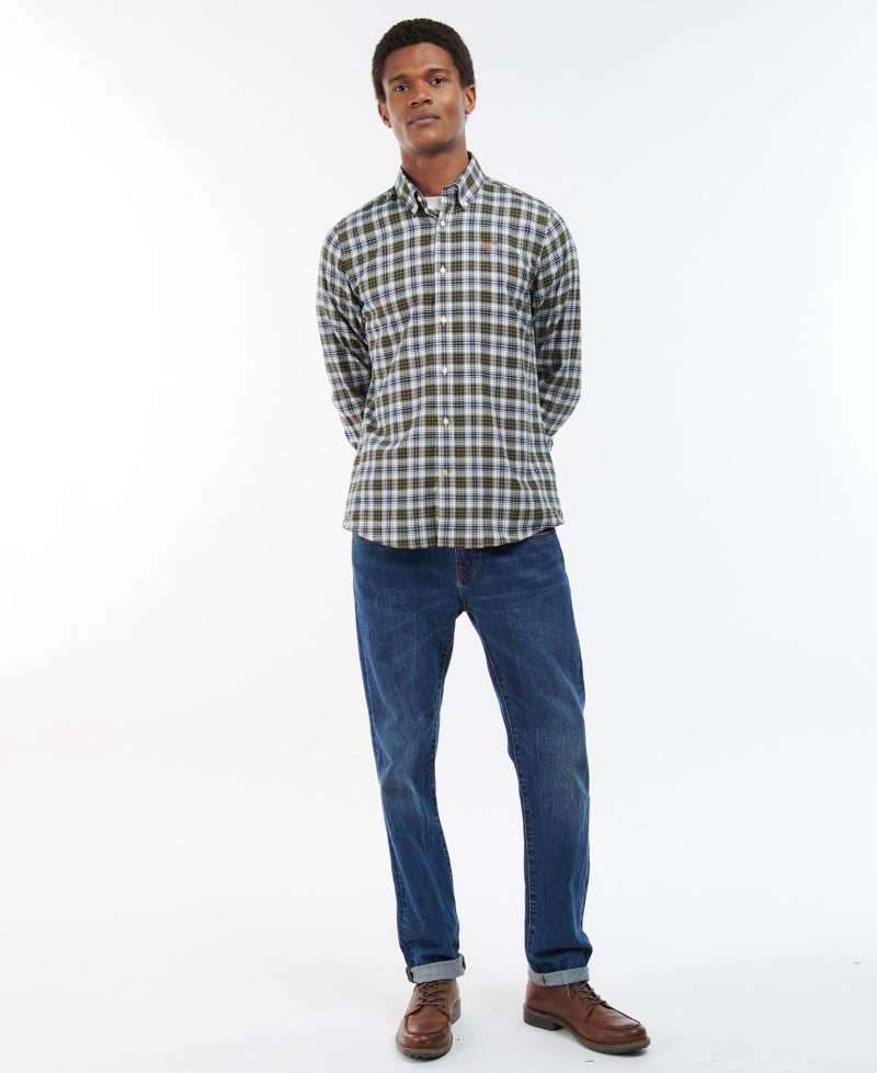 Barbour Portland Tailored Shirt Ecru | VJC723650