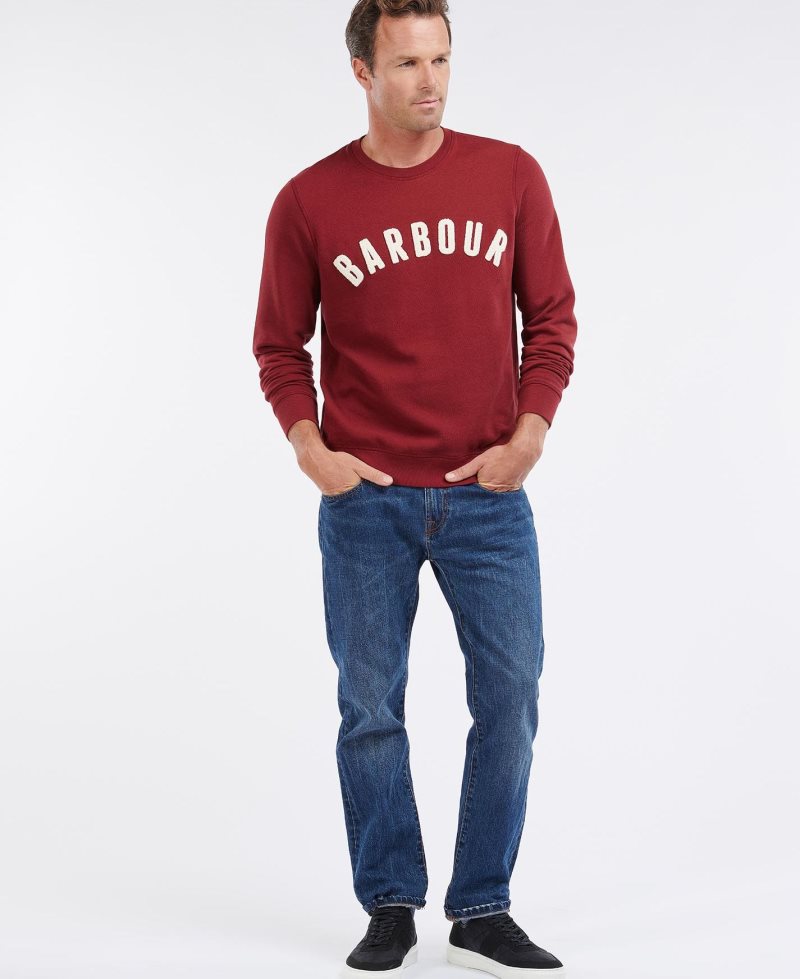 Barbour Prep Logo Crew Sweatshirt Ecru Marl | EFD281430