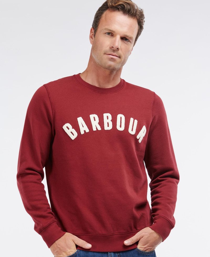 Barbour Prep Logo Crew Sweatshirt Ecru Marl | EFD281430