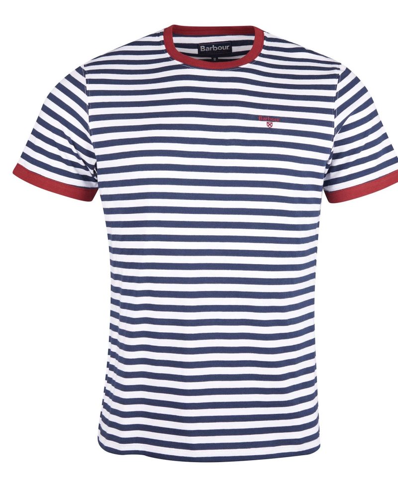 Barbour Quay Stripe T-Shirt Navy | KTX894260