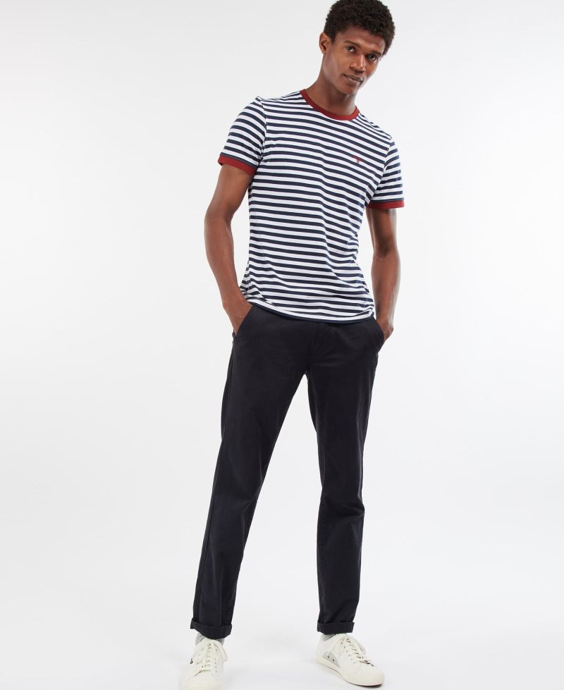 Barbour Quay Stripe T-Shirt Navy | KTX894260