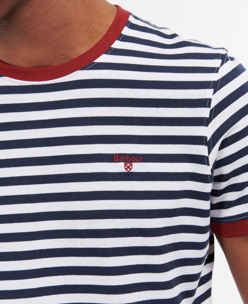 Barbour Quay Stripe T-Shirt Navy | KTX894260