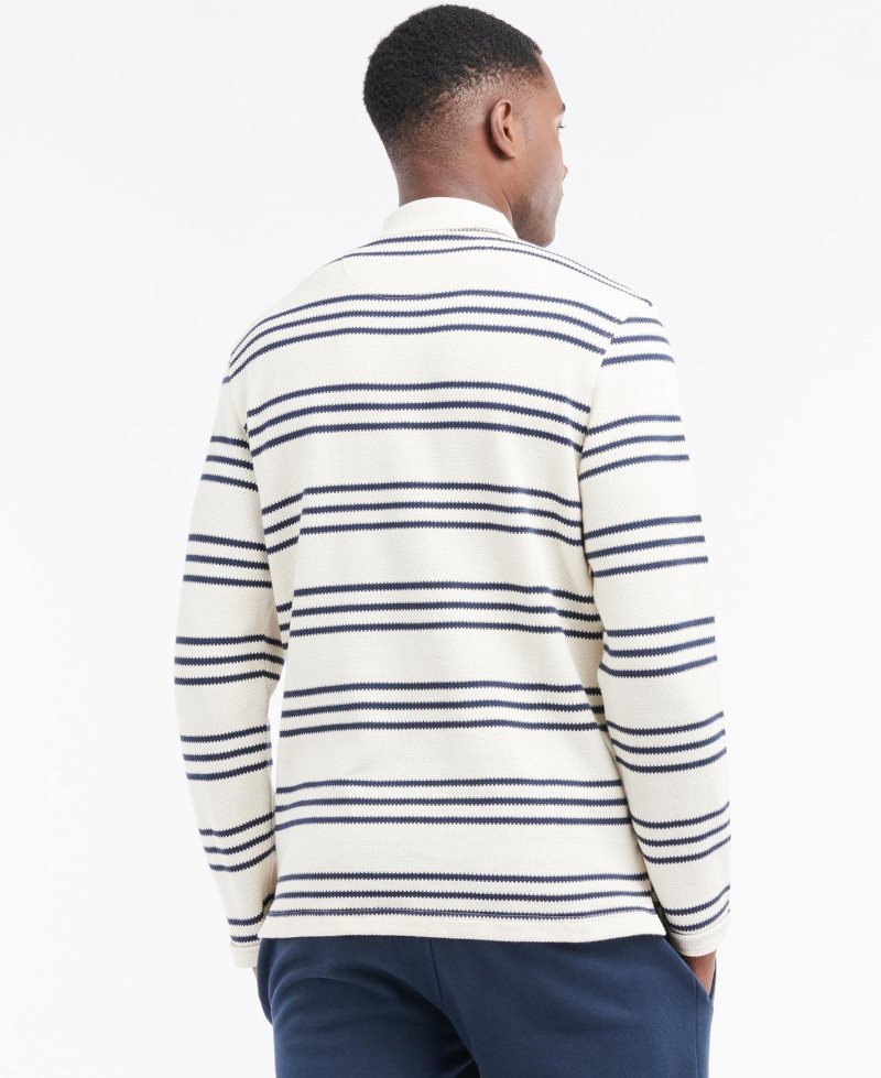 Barbour Rake Striped Sweatshirt Ecru | SHG752108