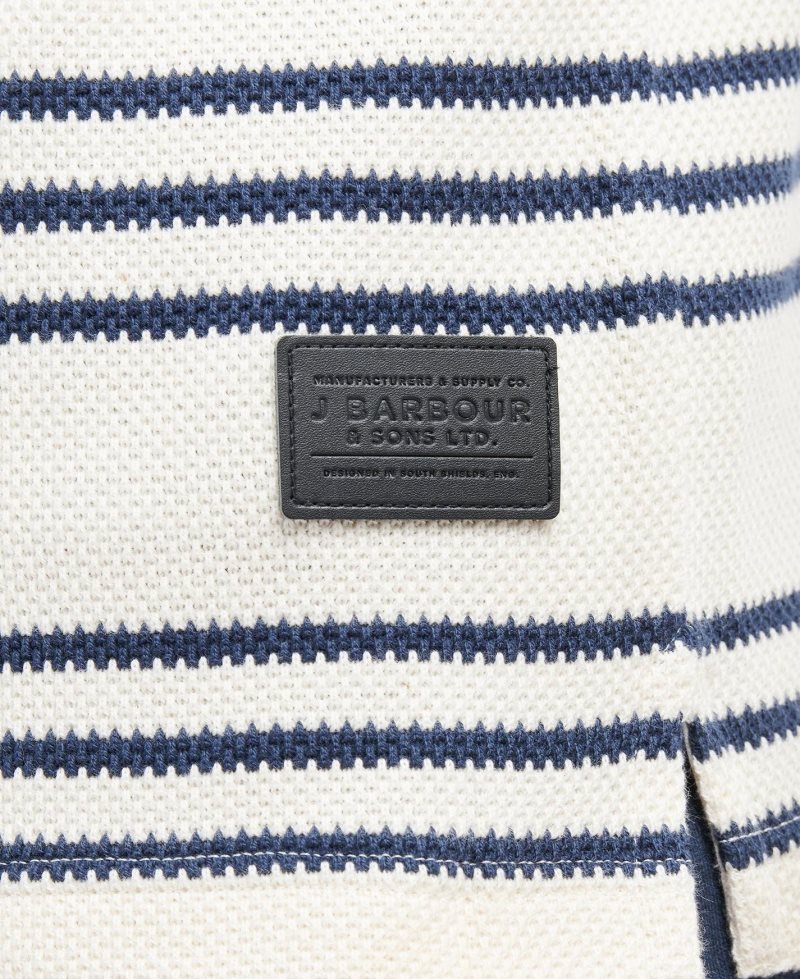 Barbour Rake Striped Sweatshirt Ecru | SHG752108