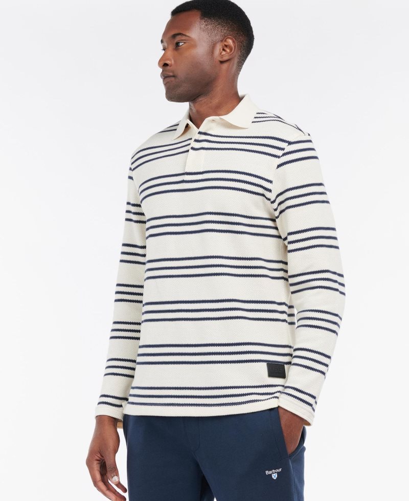 Barbour Rake Striped Sweatshirt Ecru | SHG752108