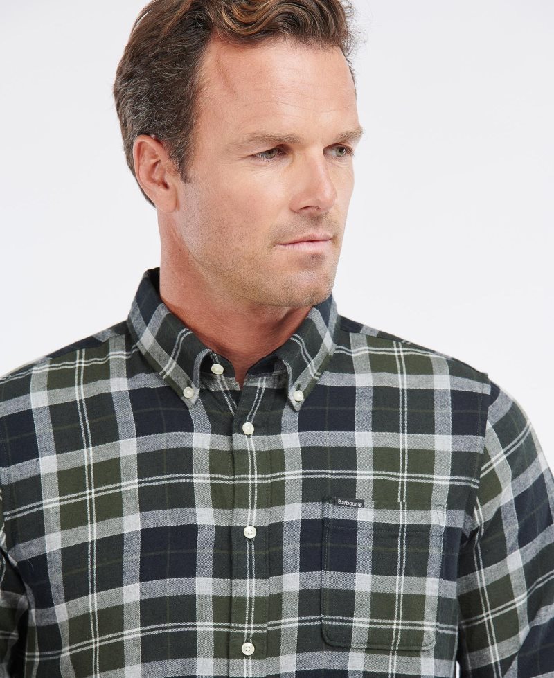 Barbour Rasay Tailored Fit Shirt Pine Tartan | XFA429867