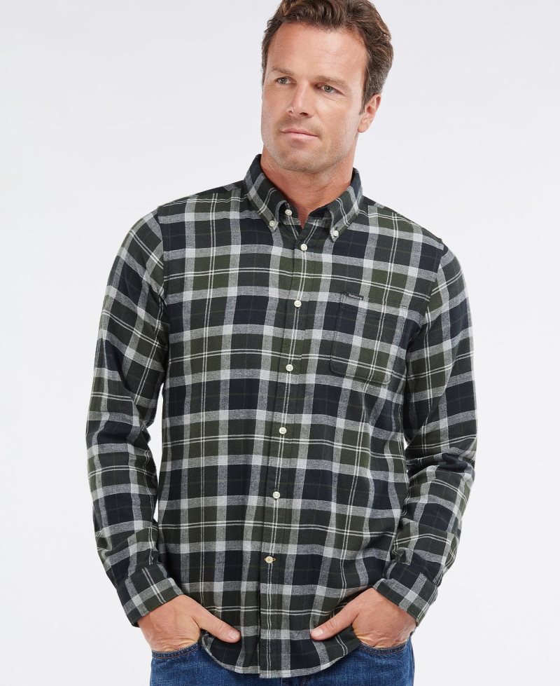 Barbour Rasay Tailored Fit Shirt Pine Tartan | XFA429867