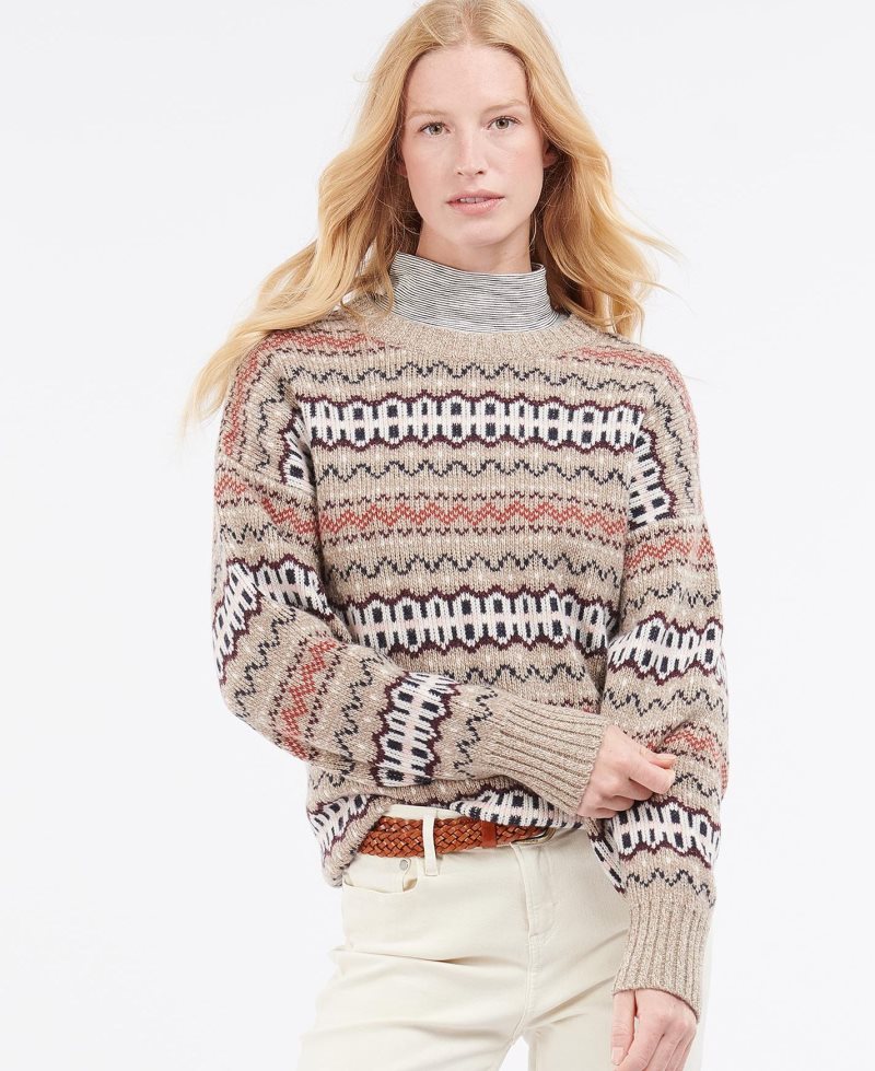 Barbour Reedley Knitted Jumper Sand Dune | VSG921068