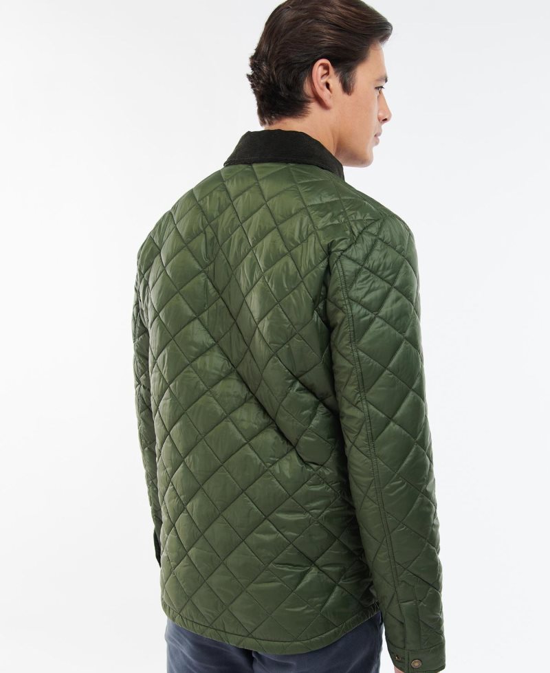 Barbour Shirt Quilted Jacket Moss | SKL610237