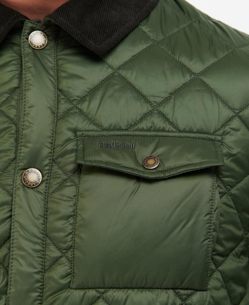 Barbour Shirt Quilted Jacket Moss | SKL610237