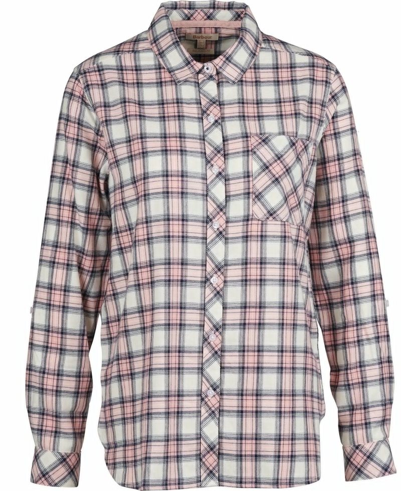 Barbour Shoreside Shirt Winter Rose | CLQ763159