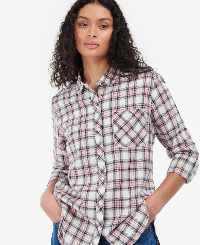 Barbour Shoreside Shirt Winter Rose | CLQ763159