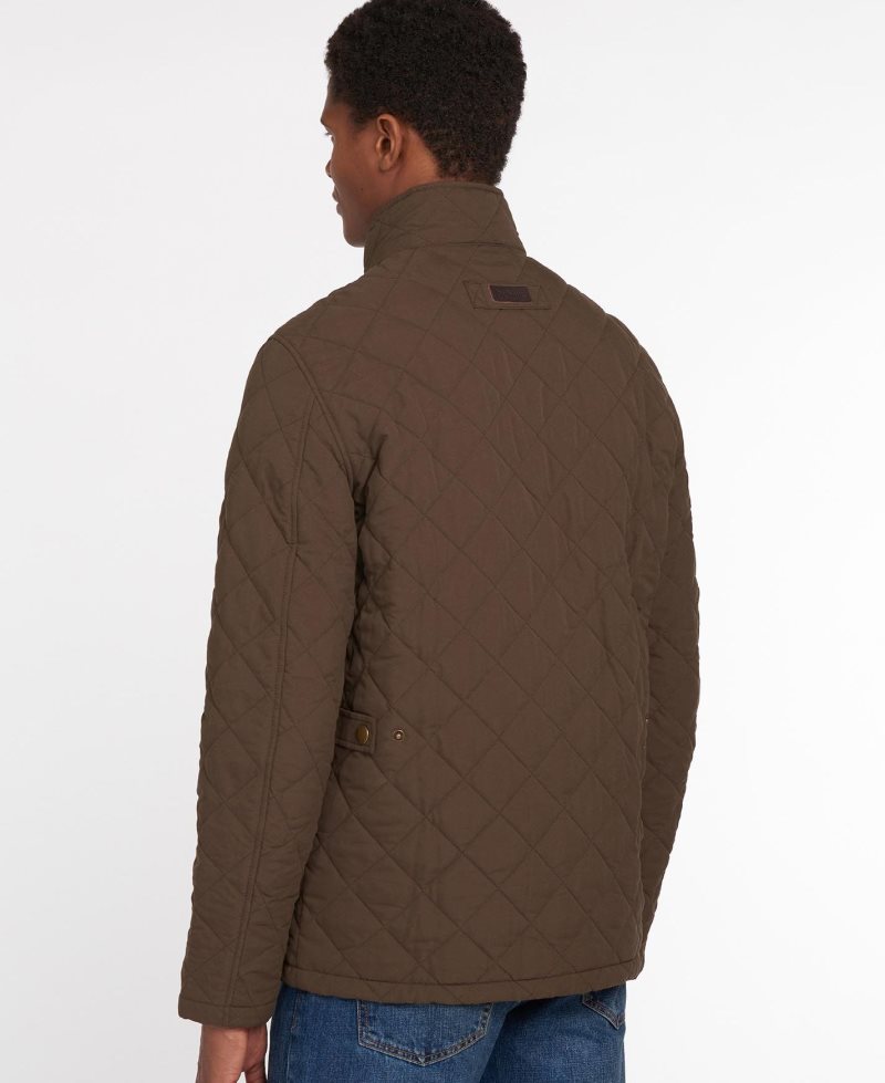 Barbour Shoveler Quilted Jacket Dark Sand | FTQ473156