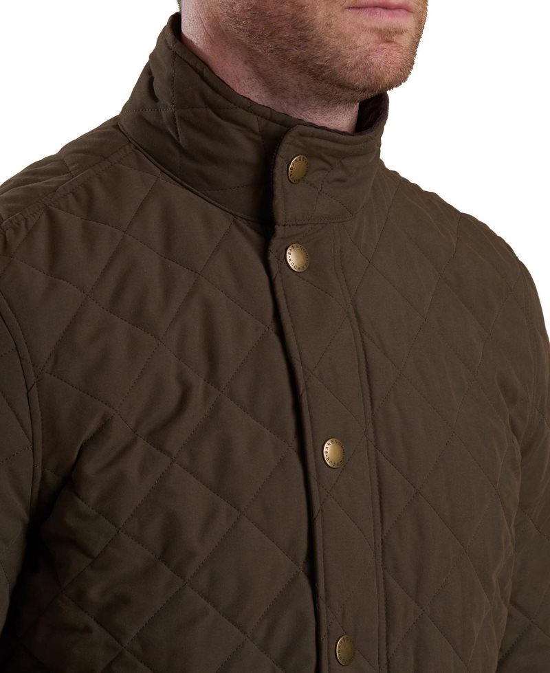 Barbour Shoveler Quilted Jacket Dark Sand | FTQ473156