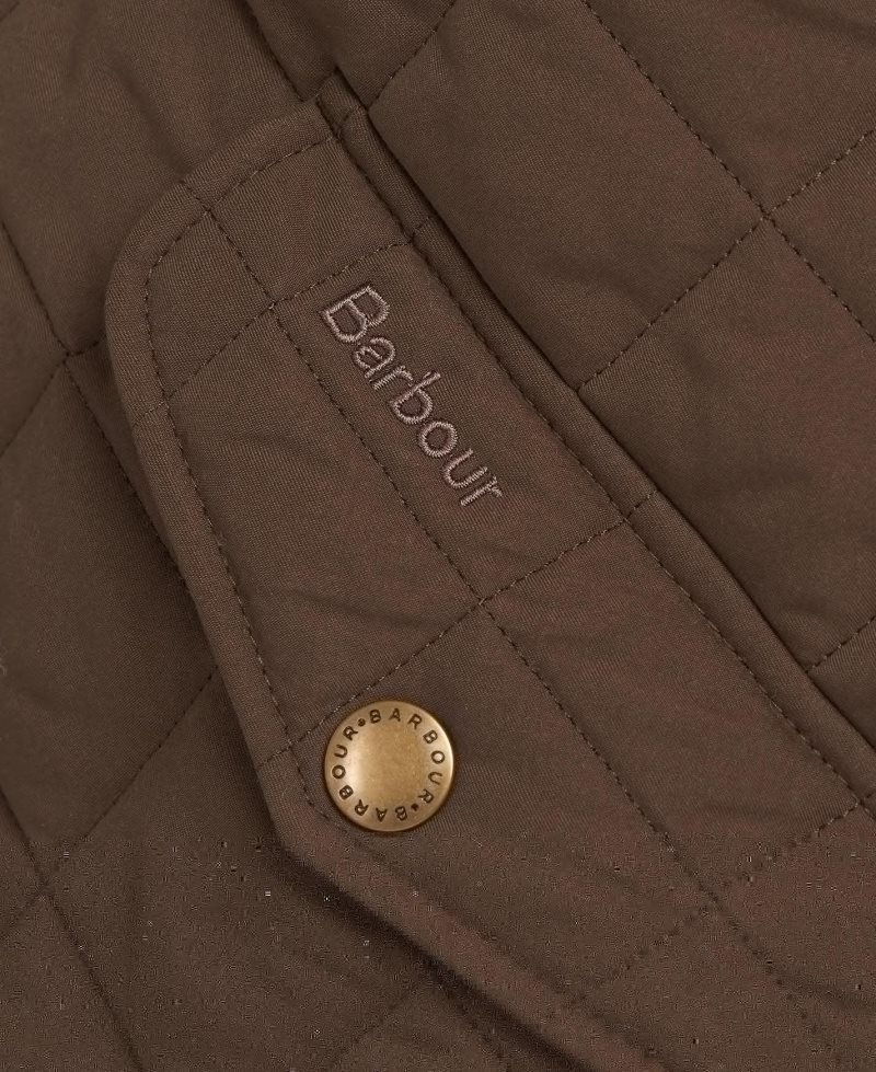 Barbour Shoveler Quilted Jacket Dark Sand | FTQ473156