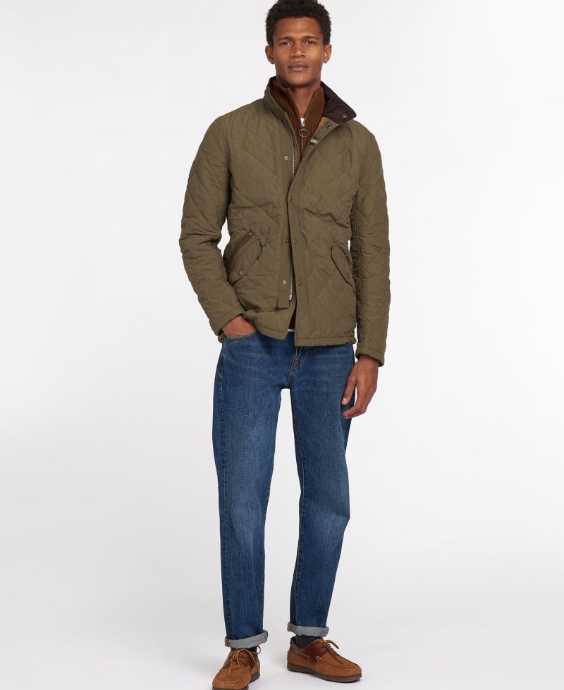 Barbour Shoveler Quilted Jacket Dark Sand | NDG621748