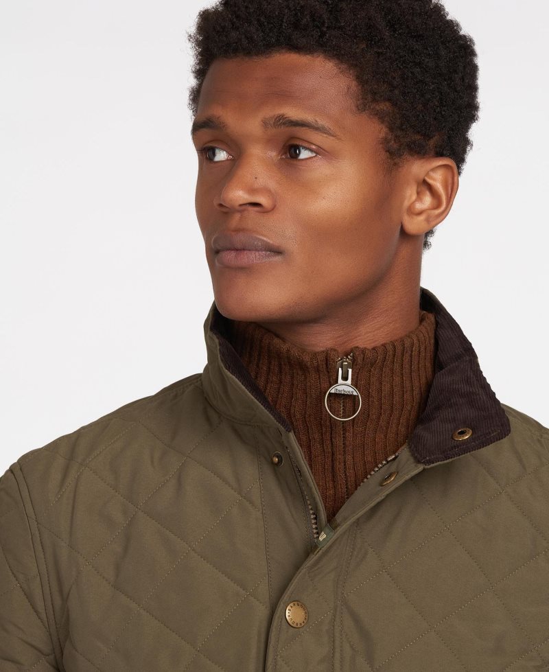 Barbour Shoveler Quilted Jacket Dark Sand | NDG621748