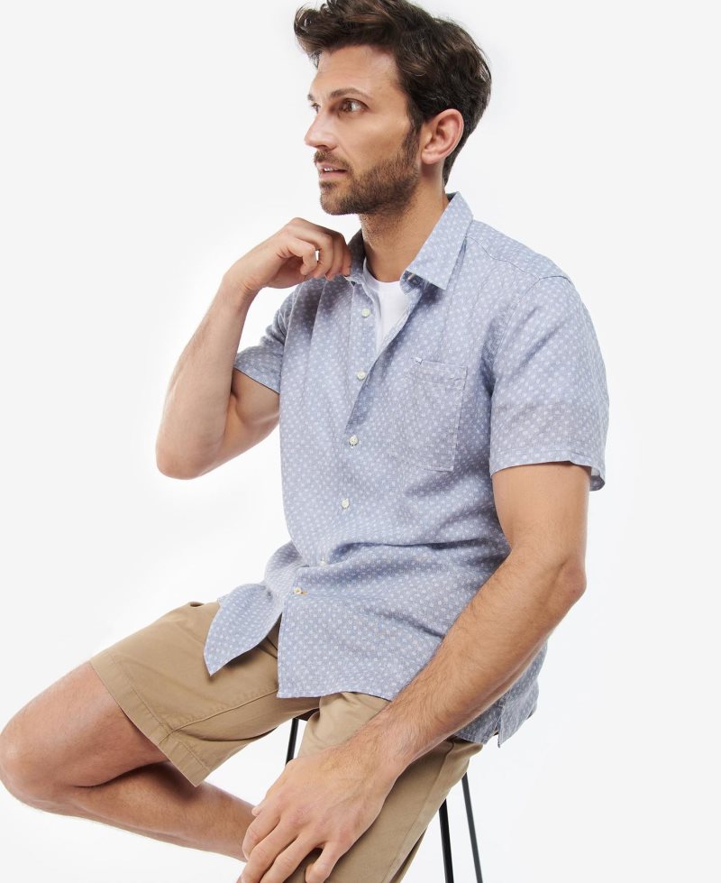 Barbour Spot Summer Fit Shirt Navy | AMC683205