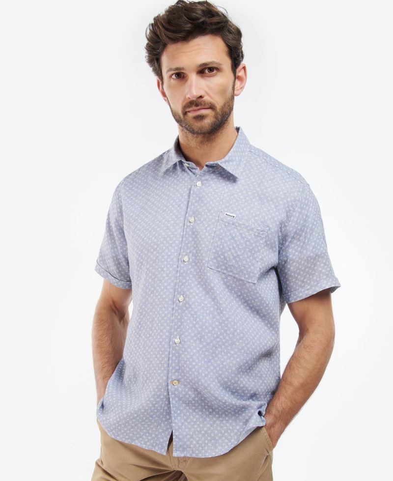 Barbour Spot Summer Fit Shirt Navy | AMC683205