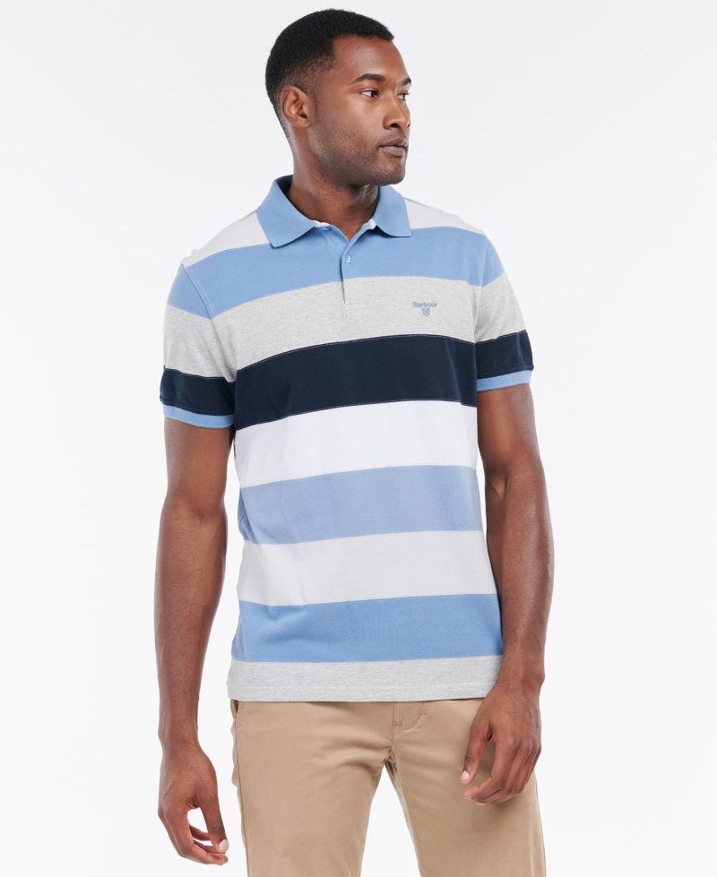 Barbour Stanton Polo Shirt Force Blue | XSN798346