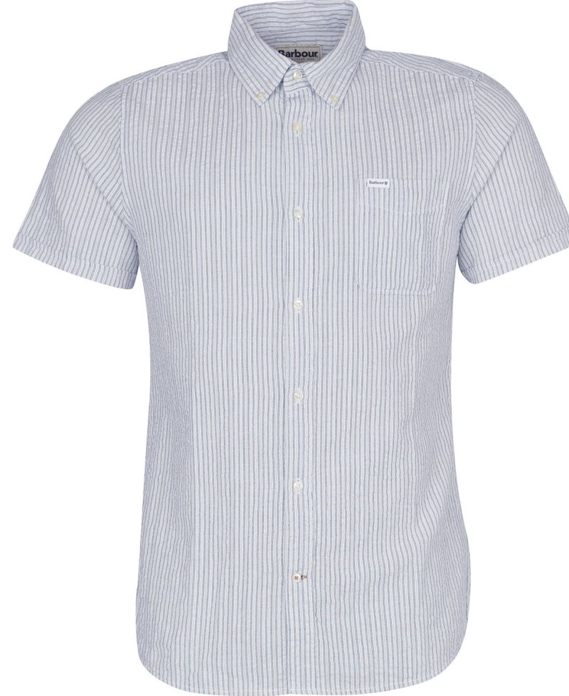 Barbour Stanton Short Sleeve Tailored Shirt Inky Blue | HES142085