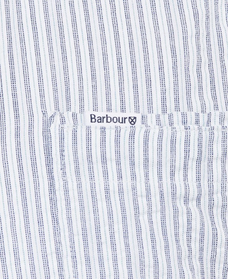 Barbour Stanton Short Sleeve Tailored Shirt Inky Blue | HES142085