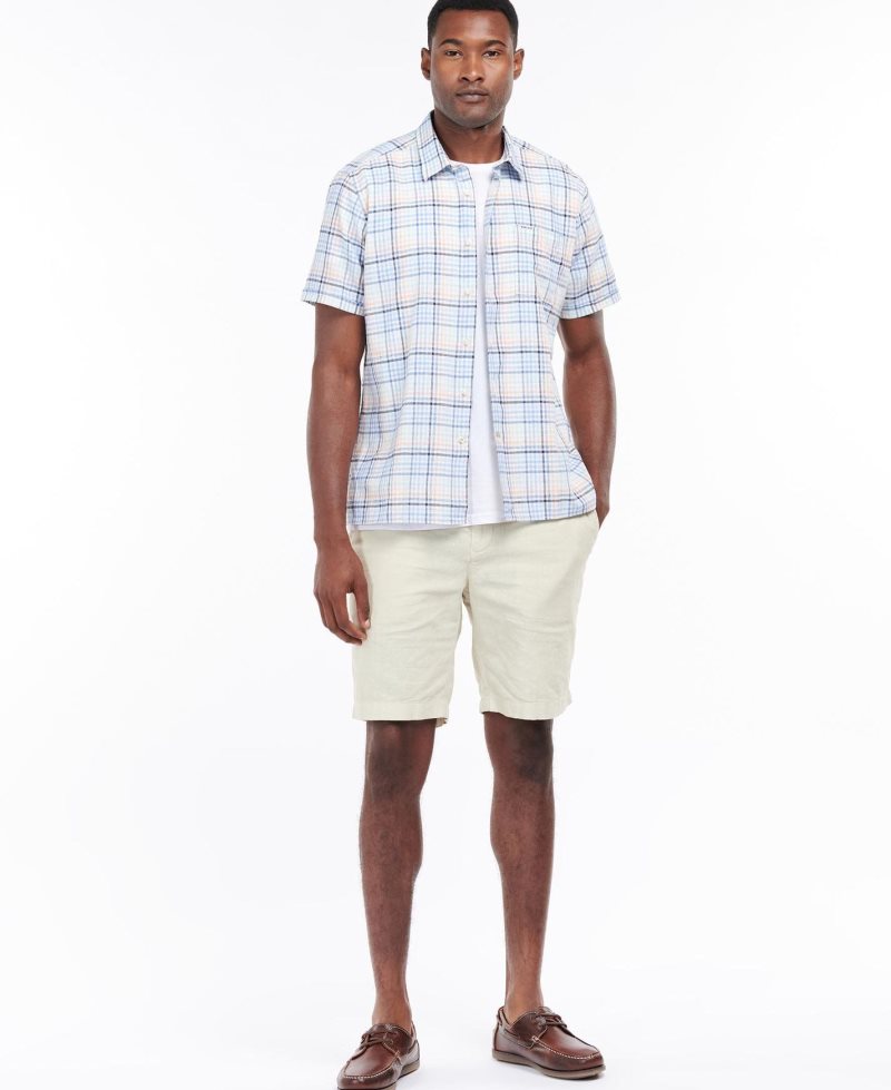 Barbour Starmer Short Sleeve Summer Shirt Mint | TGY840739