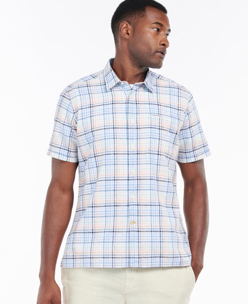 Barbour Starmer Short Sleeve Summer Shirt Mint | TGY840739