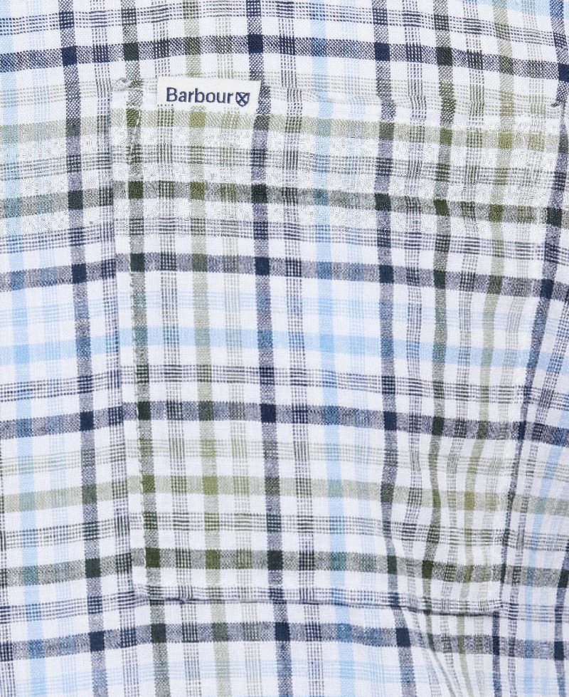 Barbour Starmer Short Sleeve Summer Shirt Mint | VFZ038651