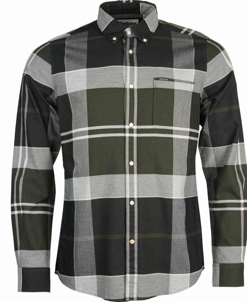 Barbour Stirling Tailored Fit Shirt Pine Tartan | YDP315894