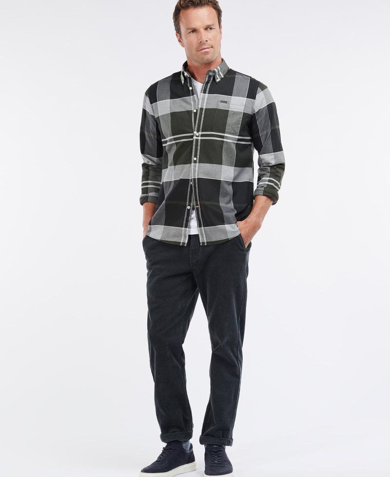 Barbour Stirling Tailored Fit Shirt Pine Tartan | YDP315894