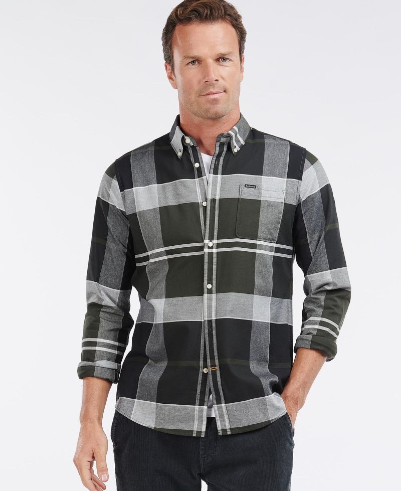 Barbour Stirling Tailored Fit Shirt Pine Tartan | YDP315894