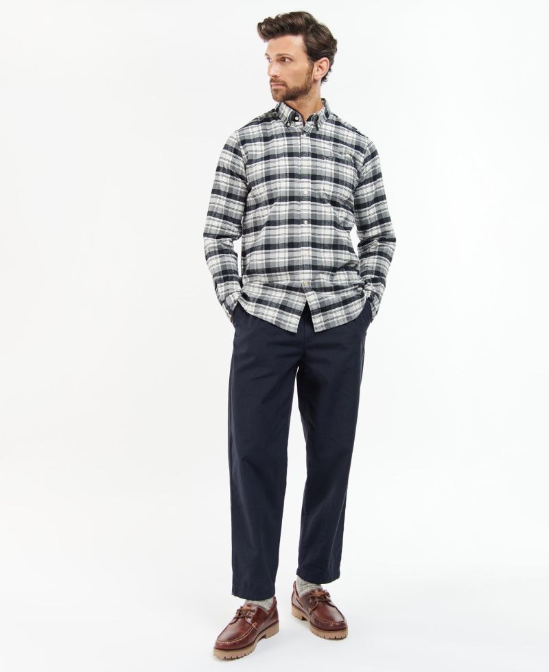 Barbour Stonewell Tailored Fit Shirt Grey Marl | JTE487219