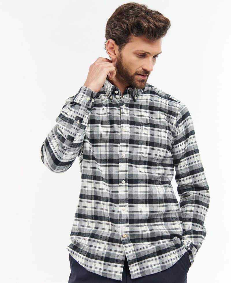 Barbour Stonewell Tailored Fit Shirt Grey Marl | JTE487219