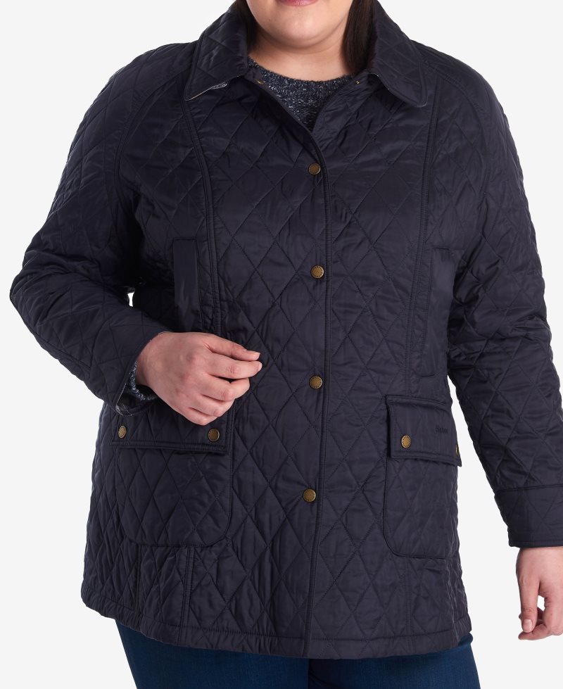 Barbour Summer Beadnell Quilted Jacket (Plus Size) Black | WIJ197436