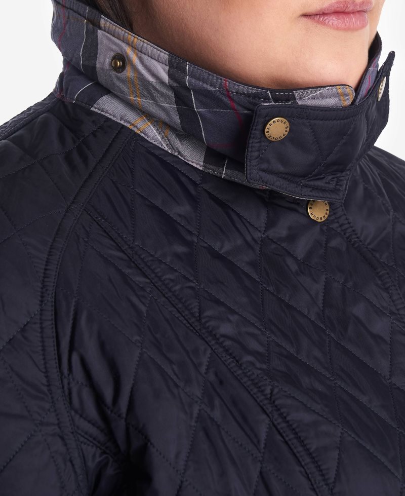 Barbour Summer Beadnell Quilted Jacket (Plus Size) Black | WIJ197436