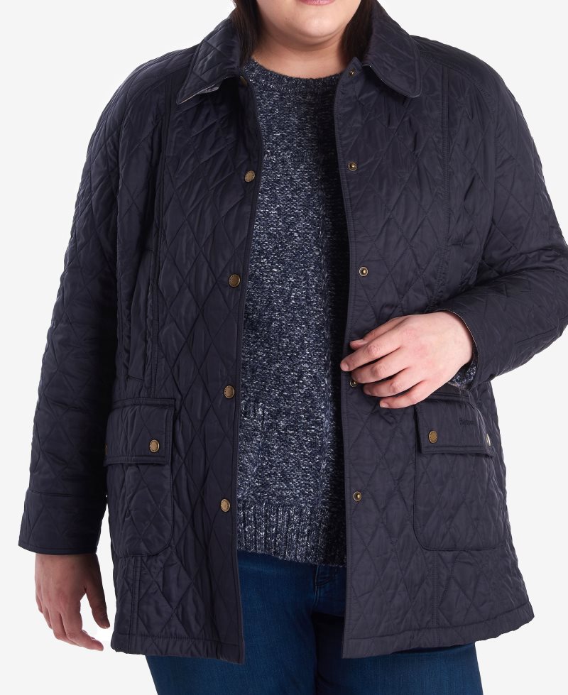 Barbour Summer Beadnell Quilted Jacket (Plus Size) Black | WIJ197436