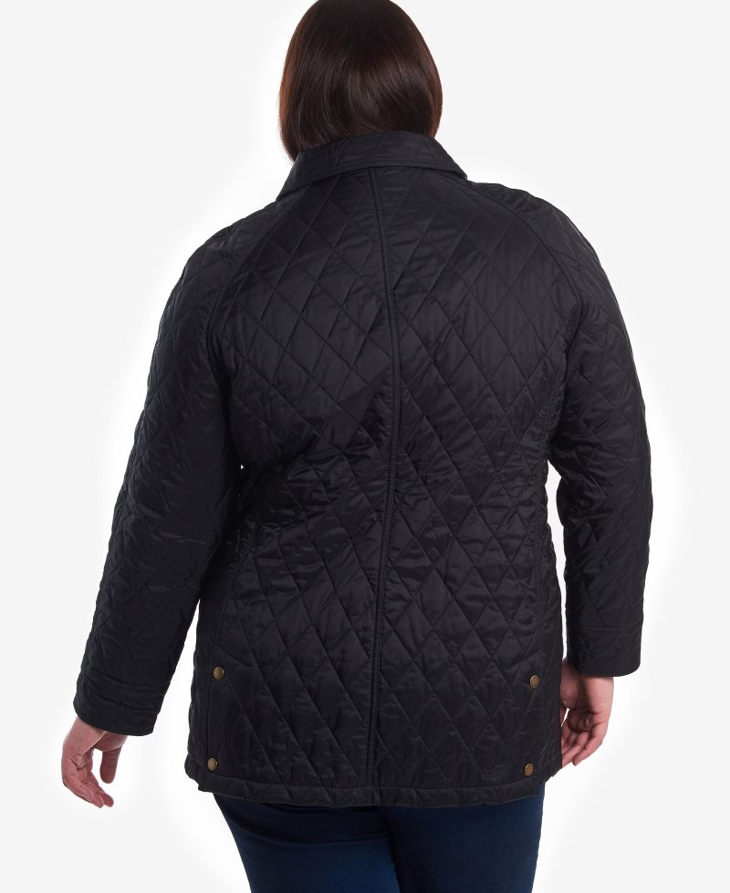 Barbour Summer Beadnell Quilted Jacket (Plus Size) Black | XJZ031876