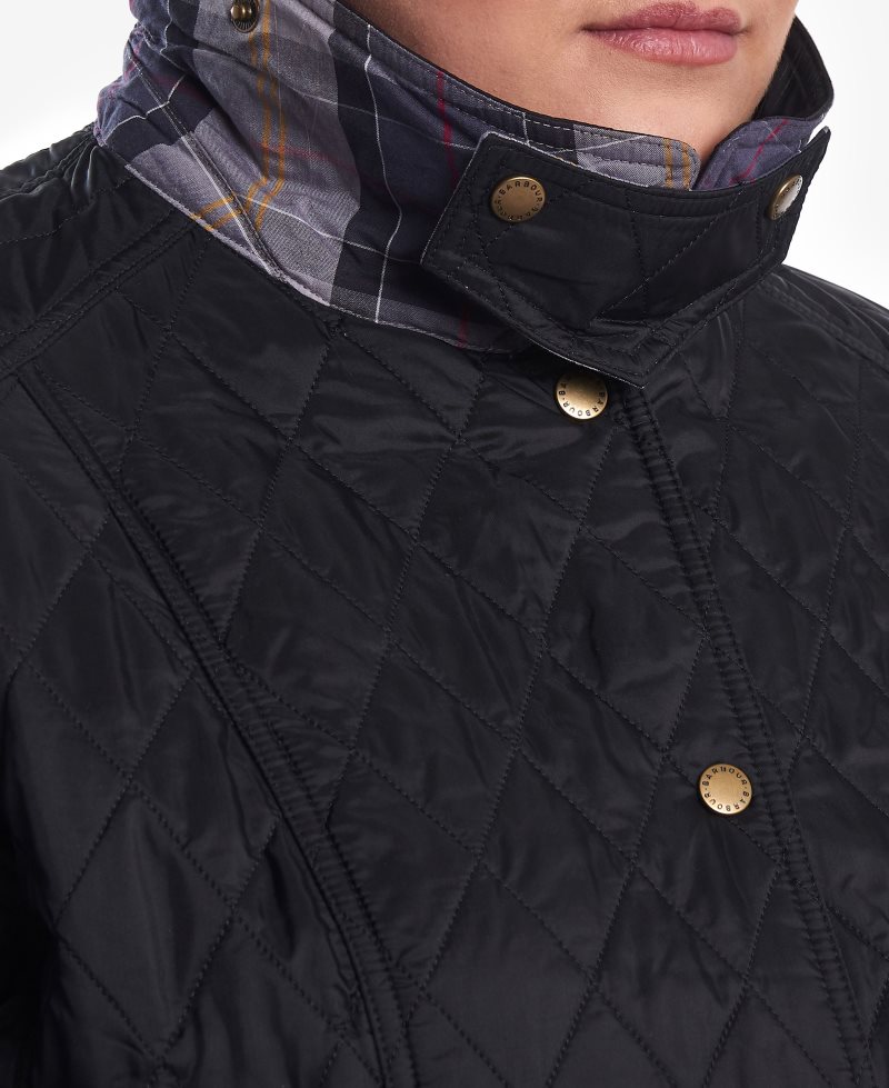 Barbour Summer Beadnell Quilted Jacket (Plus Size) Black | XJZ031876