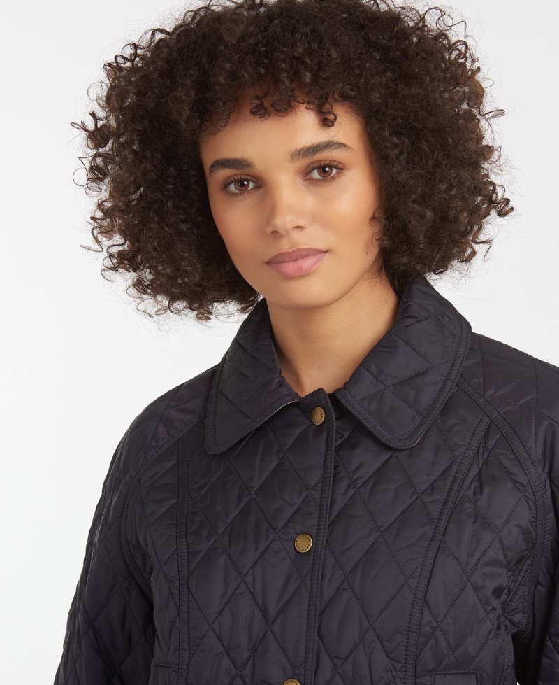 Barbour Summer Beadnell Quilted Jacket Black | DKU943285