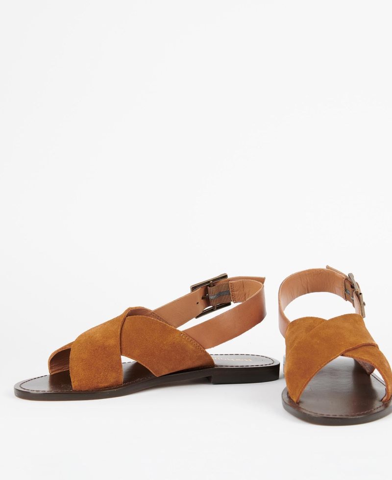 Barbour Swain Sandals Tan Suede | UWZ572834