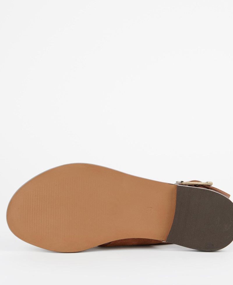 Barbour Swain Sandals Tan Suede | UWZ572834