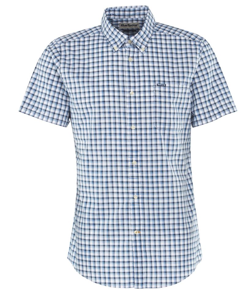 Barbour T-Shirtsmouth Tailored Shirt Mid Blue | UKX298461