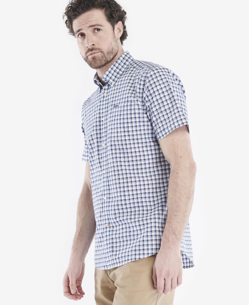 Barbour T-Shirtsmouth Tailored Shirt Mid Blue | UKX298461