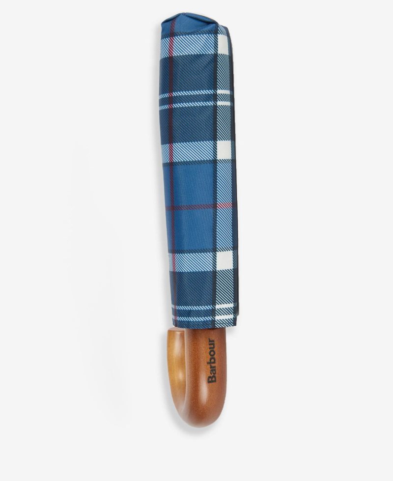 Barbour Tartan Mini Umbrella Summer Navy | PVY798136