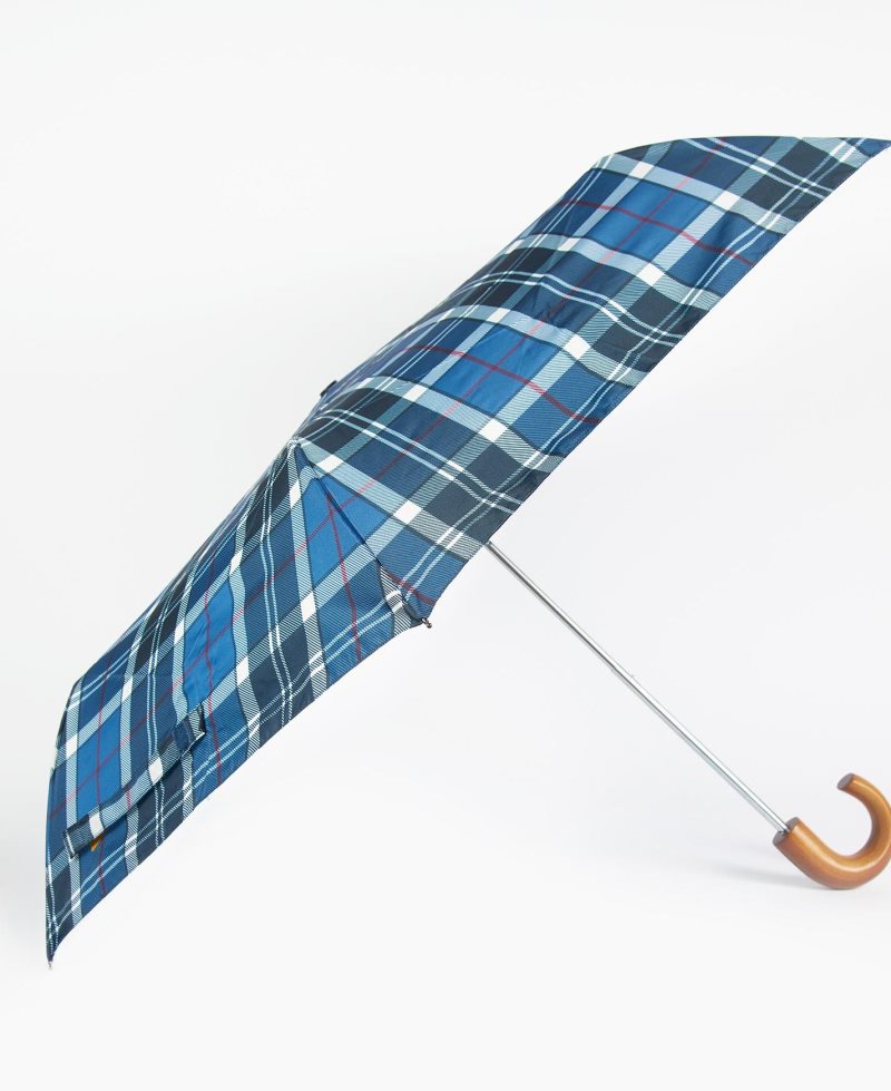 Barbour Tartan Mini Umbrella Summer Navy | PVY798136