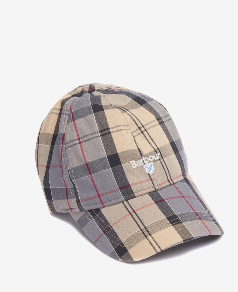 Barbour Tartan Sports Cap Beige | WLZ617483